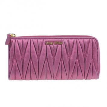 Miu Miu Fuschia Nappa Leather Matelasse Pouch