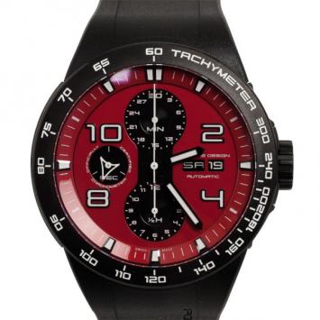 Pre Owned Porsche Design Red Chronograph P6340 SS Mens Wristwatch 44 MM