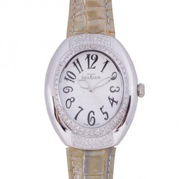 AquaMarin White Carina SS Diamond Womens Wristwatch 40 MM