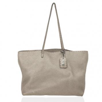 Fendi Grey Leather Selleria Tote