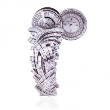 Harry Winston Diamond and Platinum Ice Flow Womens Wristwatch 32 MM