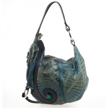 Fendi Blue Printed Wave Hobo