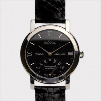 Pre Owned Paul Picot Firshire SS Leather Black Chronometer Mens Wristwatch 40 MM