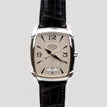 Pre Owned Parmigiani Kalpa Grande SS Leather White Mens Wristwatch 36 MM