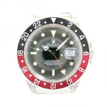 Pre Owned Rolex GMT Master II Mens Wristwatch SS Black 40 MM