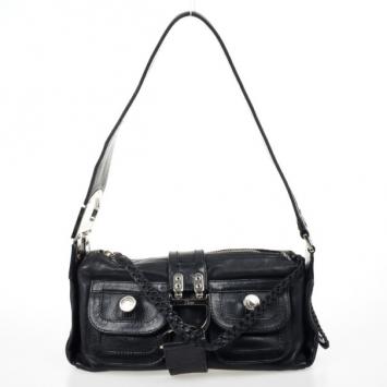 Christian Dior Black Leather Flight Large East/West Bag