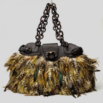 Salvatore Ferragamo Pheasant Feather Bag 