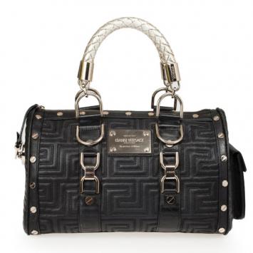 Versace Black Quilted ‘Snap Out Of It’ Satchel