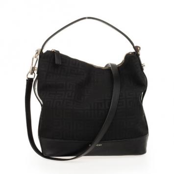Givenchy Black Canvas and Leather Monogram Shoulder Bag