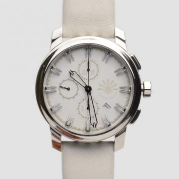 Pre Owned Martin Braun White Stainless Steel Falcon Claw Mens Wristwatch 48 MM