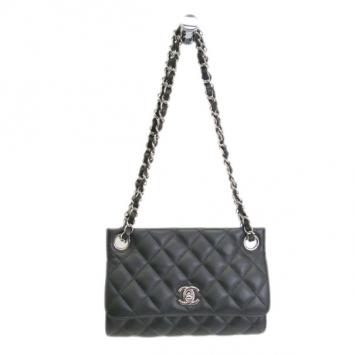Pre Owned Chanel Black Lambskin Single Flap Umbrella Case