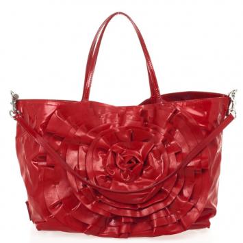 Valentino Red Flower Patent Tote