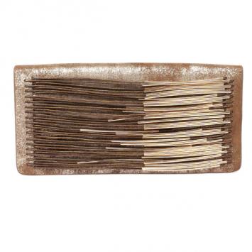 Herve Leger Metallic Embellished Wiltern Clutch