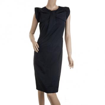 Jil Sander Navy Blue Silk Dress S