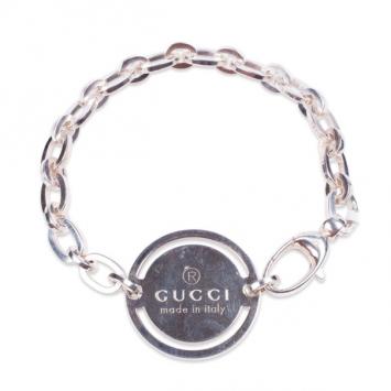 Gucci Silver Bracelet with Round Tag