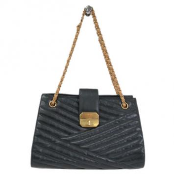 Chanel Black Chevron Lambskin Gabrielle Tote