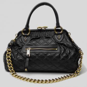 Marc Jacobs Black Quilted Leather Stam Satchel