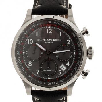 Pre Owned Baume & Mercier Black Capeland Chronograph Mens Wriswatch 42 MM