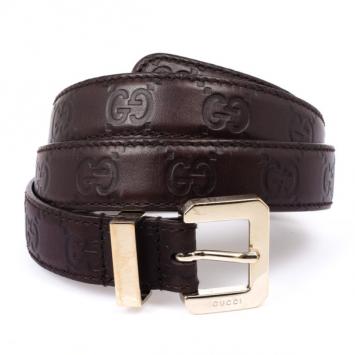 Gucci Brown Leather Guccissima Belt 80 CM