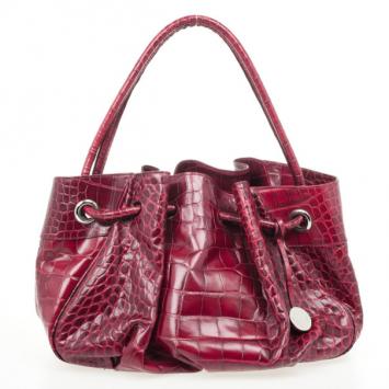 Furla Cherry Croc Embossed Leather 'New Shopper' Hobo