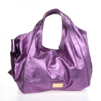 Pre Owned Valentino Large Metallic Purple Nuage Bow Tote