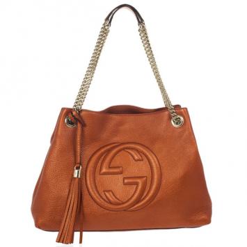 Gucci Soho Metallic Leather Shoulder Bag 