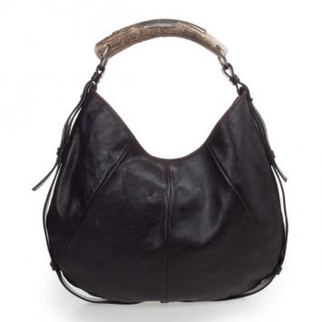Pre Owned Yves Saint Laurent Black Leather Mombasa Hobo