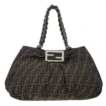 Fendi Zucca Monogram Canvas Mia Tote