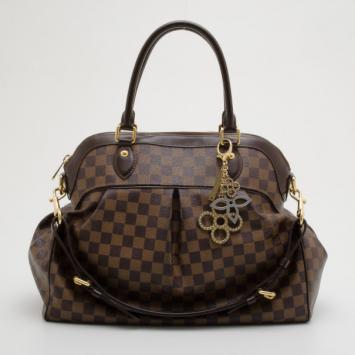 Louis Vuitton Damier Ebene Trevi GM Handbag With Charm