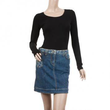 Louis Vuitton Denim Monogram Skirt