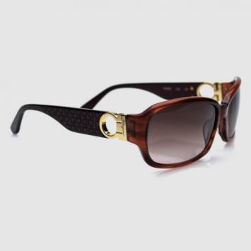 Salvatore Ferragamo Striped Brown SF608S Womens Sunglasses