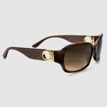 Salvatore Ferragamo Brown Horn SF608S Womens Sunglasses