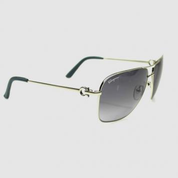 Salvatore Ferragamo Shiny Silver SF108SL Unisex Aviators