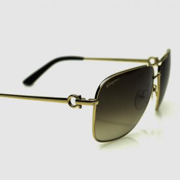 Salvatore Ferragamo Shiny Gold SF108SL Unisex Aviators