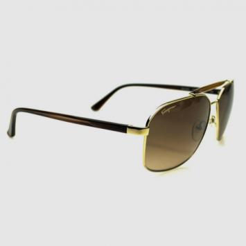 Pre Owned Salvatore Ferragamo Shiny Gold SF107S Mens Sunglasses 
