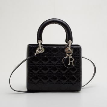 Christian Dior Black Leather Mini Lady Dior Bag