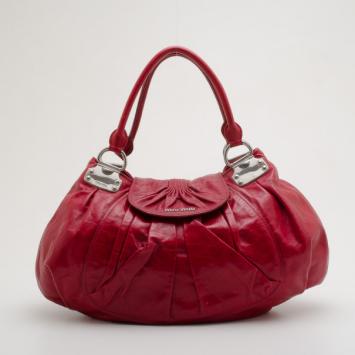 Miu Miu Red Pleated Flap Hobo