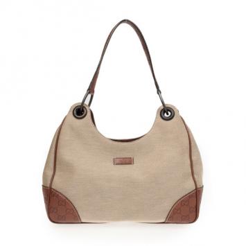 Gucci Canvas Hobo with Guccissima Leather Trim