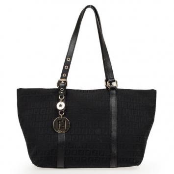 Fendi Black Zucchino Forever Superstar Tote