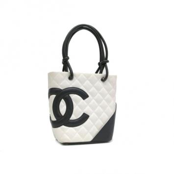 Chanel White and Black Small Ligne Cambon Tote
