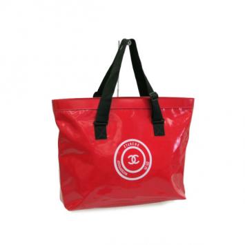 Chanel Red and Black PVC Large Tote