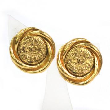 Chanel Gold Plated Circular Earrings