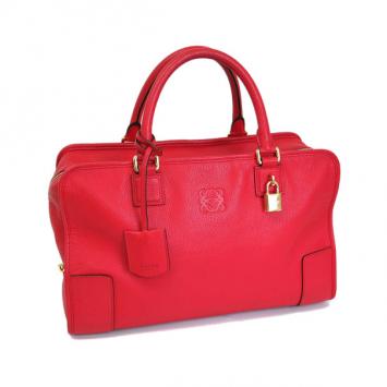 Loewe Red Leather Amazona 36 Satchel