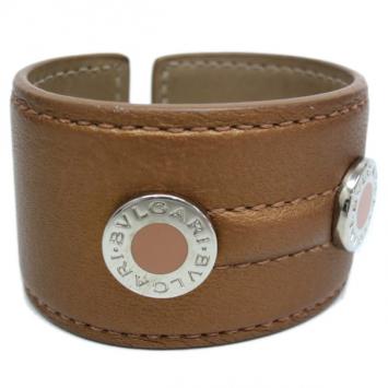 Bvlgari Bronze Leather Cuff Bracelet