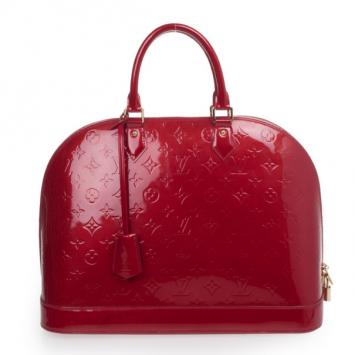Louis Vuitton Red Monogram Vernis Alma MM