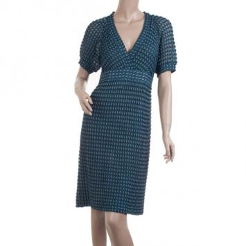Missoni Teal and Silver Crochet Dress