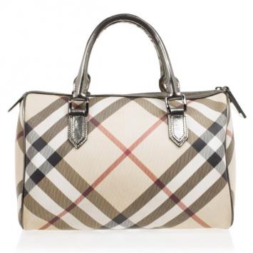 Burberry Nova Check Bowling Boston Satchel