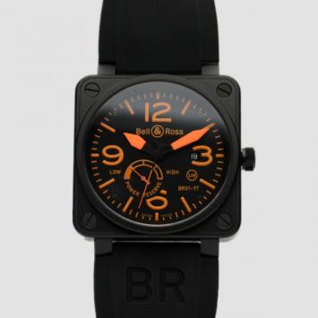 Pre Owned Bell & Ross Power Reserve SS Black Mens Wristwatch 50 MM