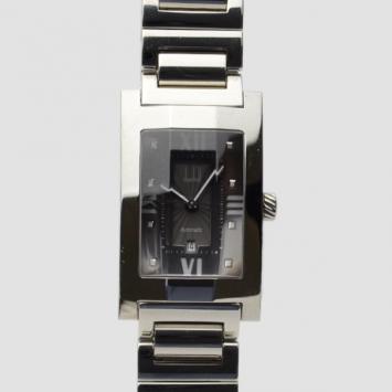 Alfred Dunhill Facet III SS Black Ladies Wristwatch 28 MM