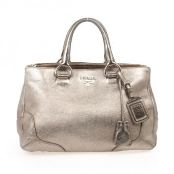 Prada Metallic Leather Tote
